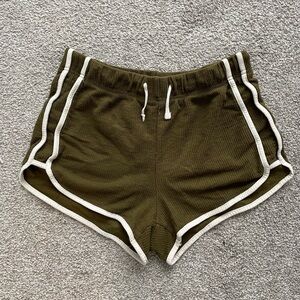 Topshop Olive Green Athletic Shorts